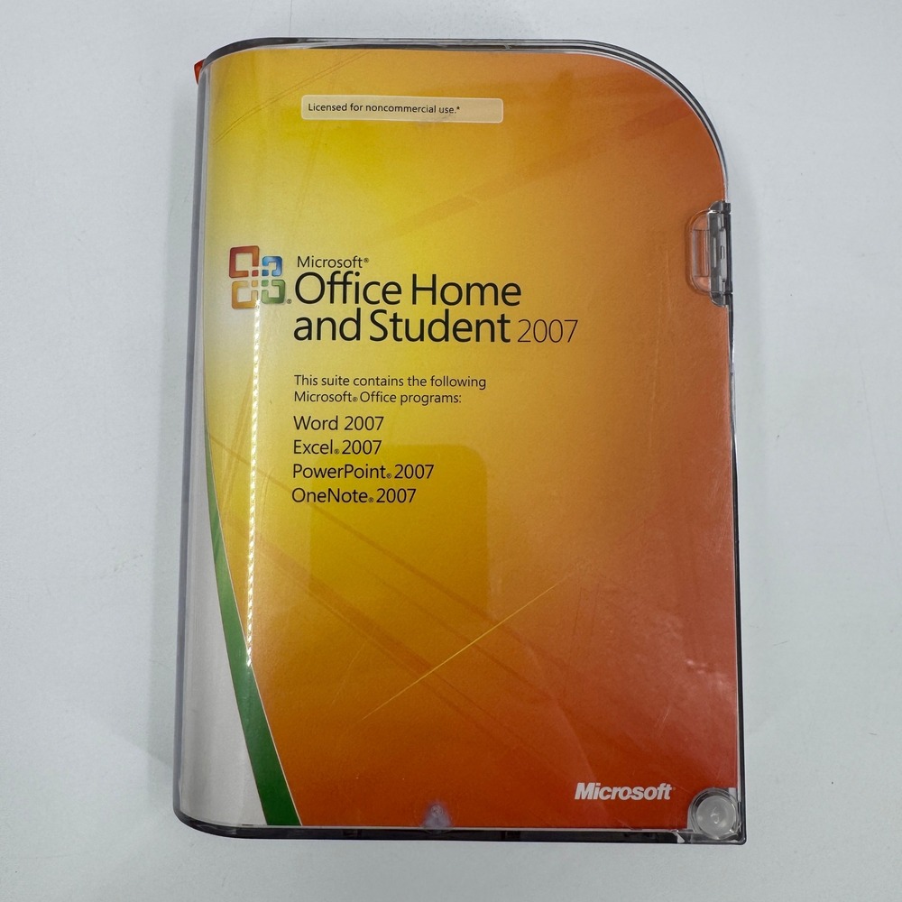 Microsoft Office Home and Student‎ 2007 PC Windows Retail Box Product Key Disc